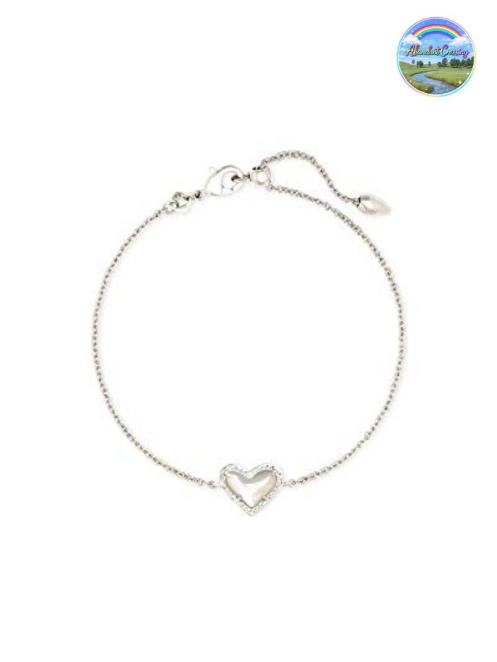 Kendra Scott Ari Heart Link Chain Bracelet Rhodium Plated Brass